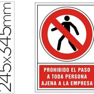 Pictograma Syssa Señal de Prohibicion Prohibido El Paso A Toda Persona Ajena A La Empresa en Pvc 245X345 Mm No Te Lo Pierdas