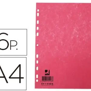 Artesanal Separador Q-Connect Cartulina Brillo Juego de 6 Separadores Din A4 Multitaladro