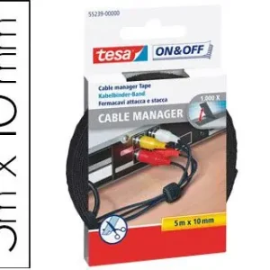 Velcro Autoadhesivo Tesa Negro 5 M X 10 mm para Agrupar Cables Precio De Oferta