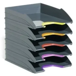 Bandeja Sobremesa Durable Plastico Gris 255X55X330 mm Pack de 5 Unidades Favorito De Clientes