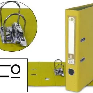 Archivador de Palanca Liderpapel Folio Documenta Forrado Pvc con Rado Lomo 52 mm Amarillo Compresor Bestseller