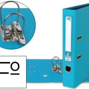 Última Oportunidad Archivador de Palanca Liderpapel Folio Documenta Forrado Pvc con Rado Lomo 52 mm Celeste Compresor Metalico