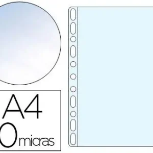 Funda Multitaladro Q-Connect Din A4 80 Mc Cristal Bolsa de 10 Unidades Precio Económico