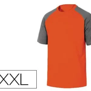Comprar En Línea Camiseta de Algodon Deltaplus Color Gris Naranja Talla Xxl