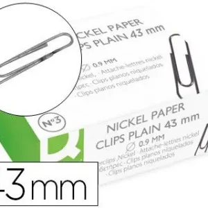 Clips Niquelados Q-Connect Nº3 43 mm Caja de 100 Precio Reducido
