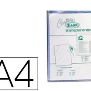 Carpeta dossier uñero saro pvc din a4 280 mc transparente Económico