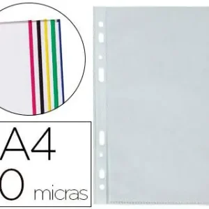 Funda multitaladro q-connect din a4 70 mc pp cristal con borde amarillo bolsa de 10 uds Precio De Fábrica