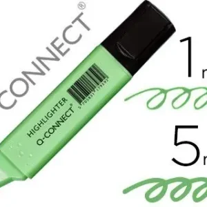 Rotulador q-connect fluorescente pastel verde punta biselada Marca Reconocida