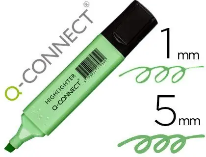 Rotulador q-connect fluorescente pastel verde punta biselada Marca Reconocida
