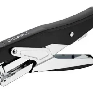 Grapadora q-connect metalizada y negra de tenaza tacto suave capacidad 25 hojas usa grapas 24/6 y 26/6 Lujoso