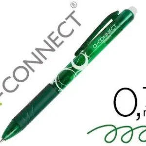 Ordena Ya Boligrafo q-connect retractil borrable 0,7 mm color verde