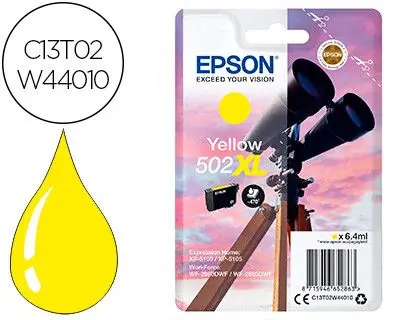 Ink-jet epson 502 xl expression home xp 5100 / 5105 workforce wf 2860 / 2860dwf amarillo 470 paginas Súper Precio
