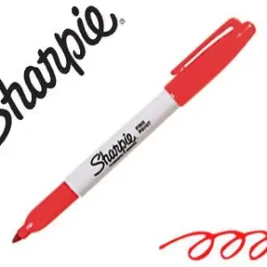 Certificado Rotulador sharpie permanente punta fina rojo