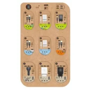 Profesional Expositor sobremesa cables y cargadores techonetech contenido 27 unidades surtidas