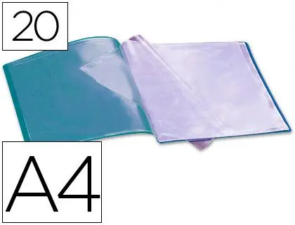 Carpeta liderpapel escaparate 20 fundas polipropileno din a4 celeste opaco Edición Limitada