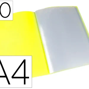 Original Carpeta liderpapel escaparate 20 fundas polipropileno din a4 amarillo fluor opaco