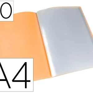 Carpeta liderpapel escaparate 40 fundas polipropileno din a4 naranja fluor opaco Bestseller