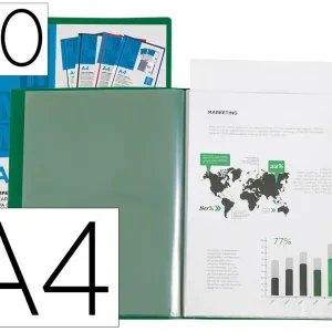 Últimas Unidades Carpeta liderpapel personaliza 40 fundas canguro polipropileno din a4 verde translucido portada y lomo