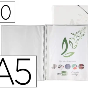 Carpeta liderpapel escaparate con espiral 20 fundas polipropileno din a5 transparente Nueva Colección