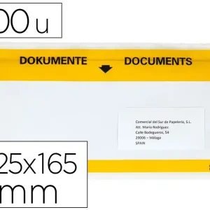 Nuevo Modelo Sobre autoadhesivo q-connect portadocumentos multilingue 225x165 mm ventana transparente paquete de 100