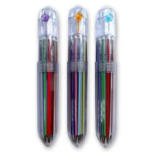 Boligrafo liderpapel 10 en 1 cuerpo transparente 10 colores 1 mm retractil Oferta