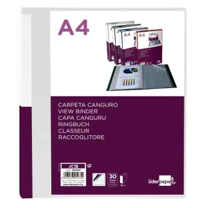 Barato Carpeta liderpapel 30 fundas canguro pp DIN A4 transparenteportada y lomo personalizable