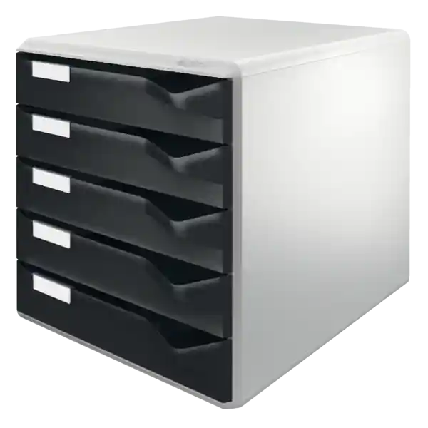 Solo Por Tiempo Limitado LEITZ 52800095 - Buc de 5 cajones para correo color negro/gris