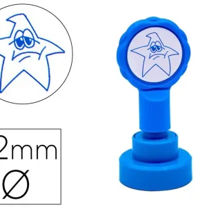 Venta Final Sello artline emoticono estrella triste color azul 22 mm diametro