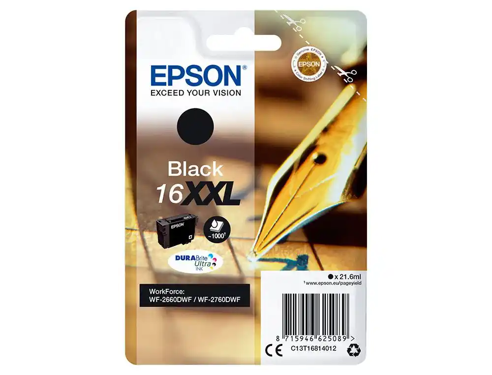 Ink-jet epson negro 16xxl workforce 2660dwf Pago Seguro