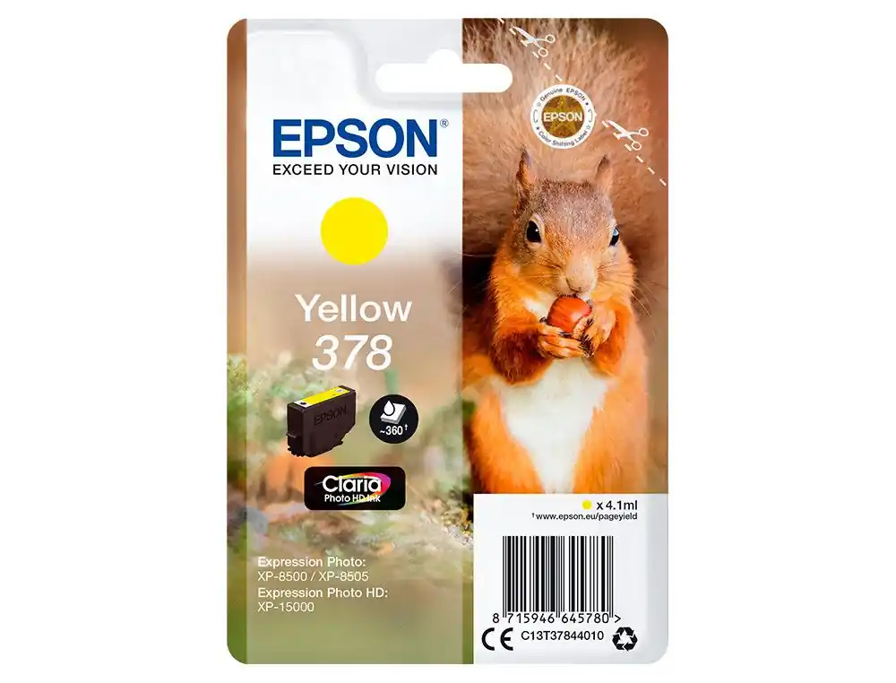 Ink-jet epson singlepack amarillo 378 claria photo hd ink Descuento