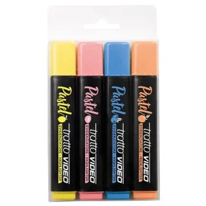 Rotulador tratto video fluorescente pastel blister de 4 unidades colores surtidos Oferta Especial