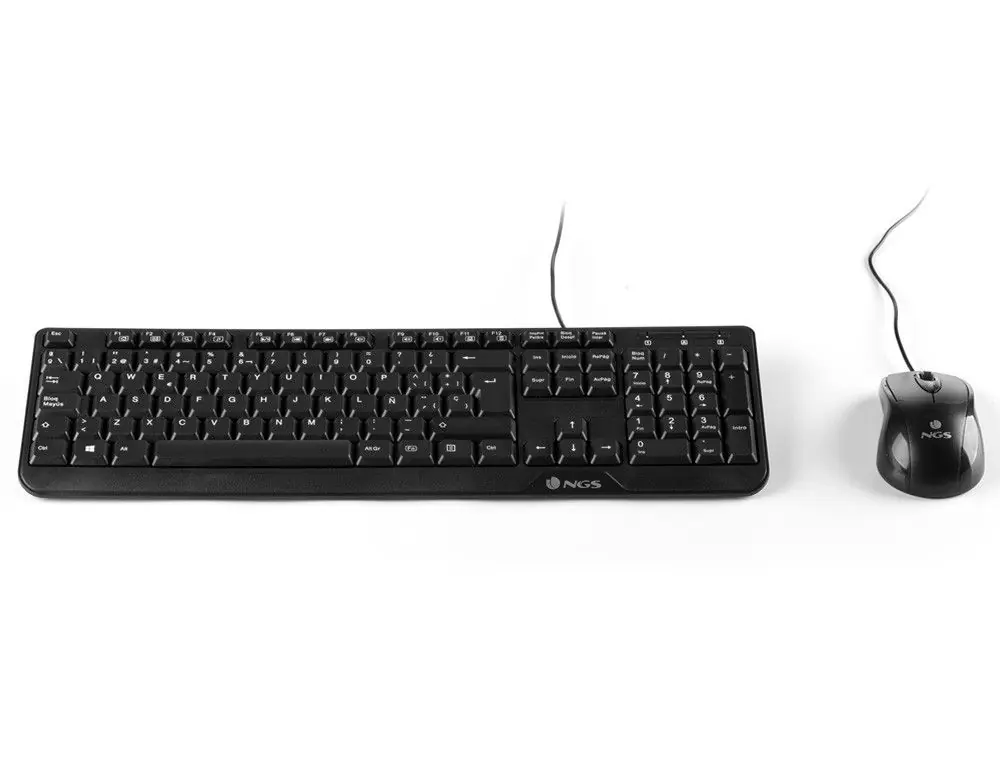 Set teclado y raton con cable ngs cocoa usb color negro Lujoso