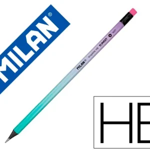 Lapices de grafito milan sunset hb madera negra de tilo con goma de borrar colores surtidos No Te Lo Pierdas