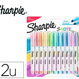 Disponible Ahora Rotulador sharpie permanente s-note punta biselada trazo 1,2 /3,87 mm blister 12 unidades colores surtidos