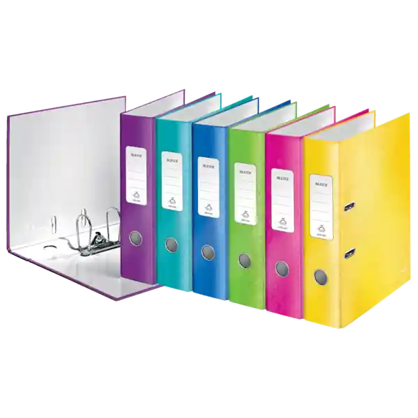 Archivador de palanca Leitz WOW. Cartón forrado. 180º. DIN A4. 80 mm. surtidos Ocasión Especial