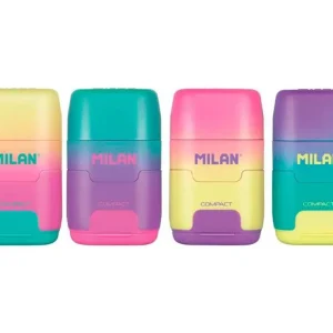 Directo De Fábrica Sacapuntas milan compact sunset plastico 2 usos con goma de borrar colores surtidos