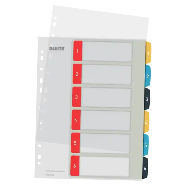 Últimas Unidades Índice de proyectos Imprimible Leitz Cosy. DIN A4. Pestañas PP 1-6