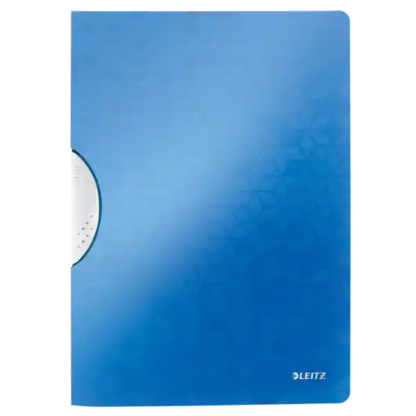 Dossier de presentación WOW. PP. DIN A4. Clip gris oscuro y tapas azul Popular