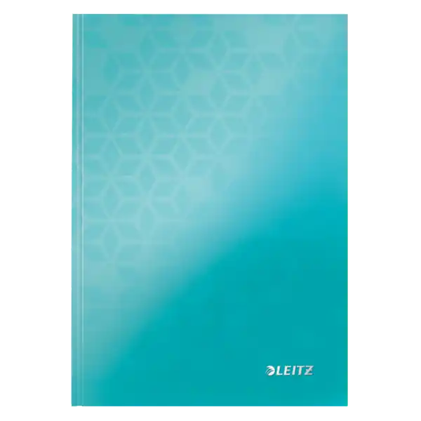 Auténtico Cuaderno con tapas duras Leitz WOW, 80 hojas rayado horizontal,DIN A5, turquesa