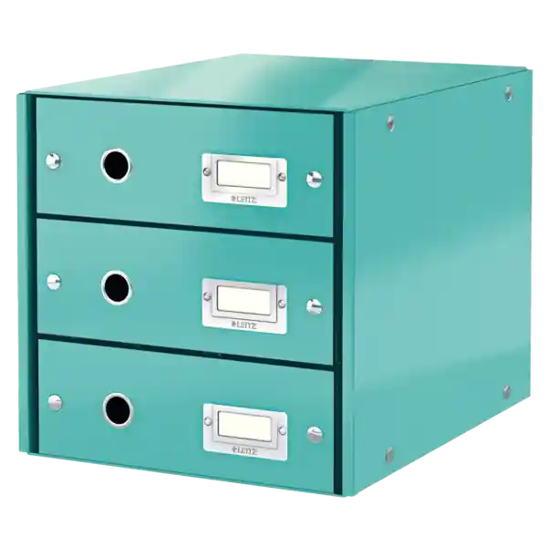 Precio De Fábrica Bucs de 3 cajones Click & Store (290x283x360mm), turquesa