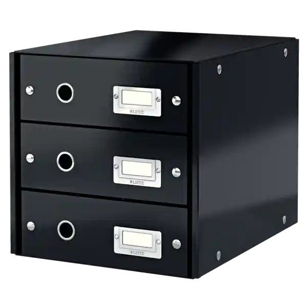 Bucs de 3 cajones Click & Store (290x283x360mm), negro Entrega Rápida