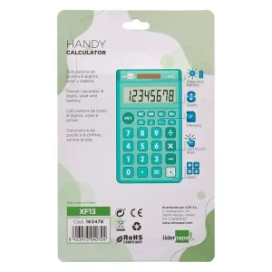 Calculadora liderpapel bolsillo xf13 8 digitos solar y pilas color verde 115x65x8 mm Edición Limitada