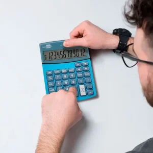 Tendencia Calculadora liderpapel sobreme sa xf28 12 digitos dos lineas coste venta margen y tasas solar y pilas azul 155x115x25 mm