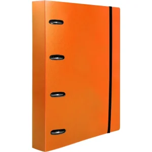 Carpeta con recambio liderpapel a4 cuadro 5mm 100 hojas 80g polipropileno 4 anillas 40mm naranja fluor Mejor Calidad