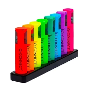 Rotulador q-connect fluorescente neon punta biselada estuche de sobremesa 8 colores surtidos Última Oportunidad