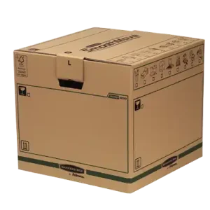 FELLOWES Caja de mudanza con montaje automático 85L (457x406x457mm) Prime Ultra Resistente con asas reforzadas 6205301 Garantía Incluida