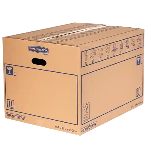 Barato FELLOWES Pack de 10 Cajas de mudanzas con montaje manual 45L (500x300x300 mm) Resistente 6208201