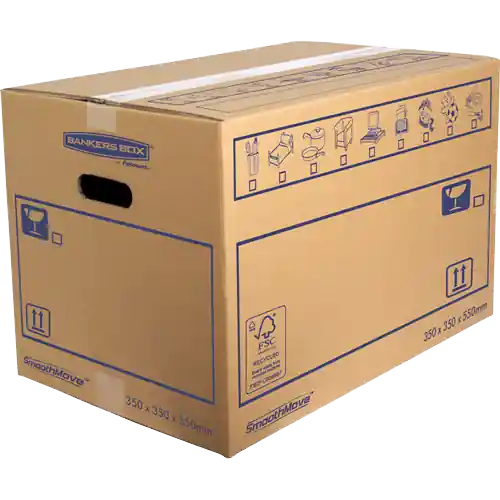 Alta Calidad FELLOWES Pack de 10 Cajas de mudanza con montaje manual 67L (350x350x550mm) Muy Resistente 6207301