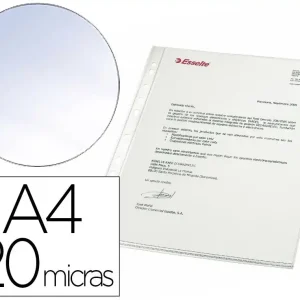 Funda multitaladro esselte din a4 polipropileno cristal 120 mc caja de 100 unidades Súper Precio