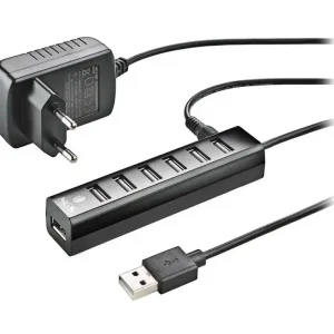 De Moda Hub ngs tiny 7 puertos con adaptador corriente usb 2.0